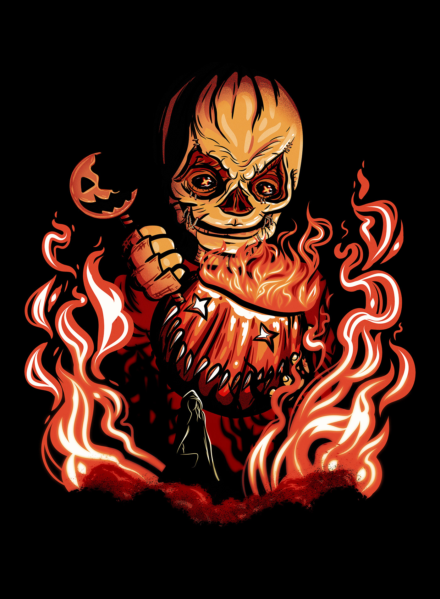 challenge contest Digital Art  Halloween horror movie spooky T-Shirt Design Threadless trick or treat