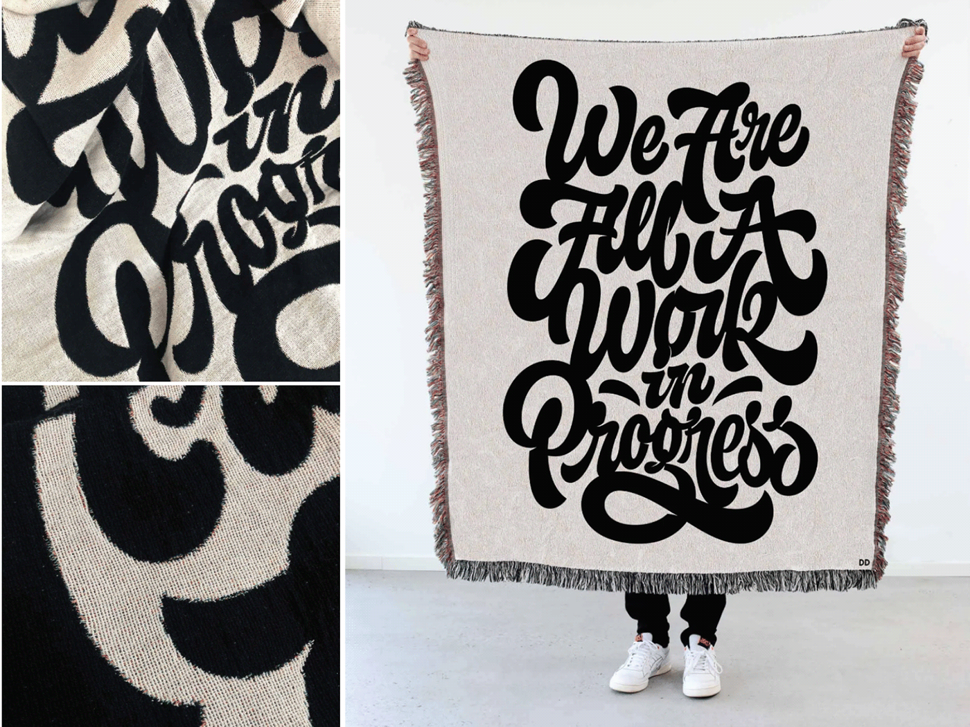 blanket Collaboration lettering limited edition US Made work in progress Woven