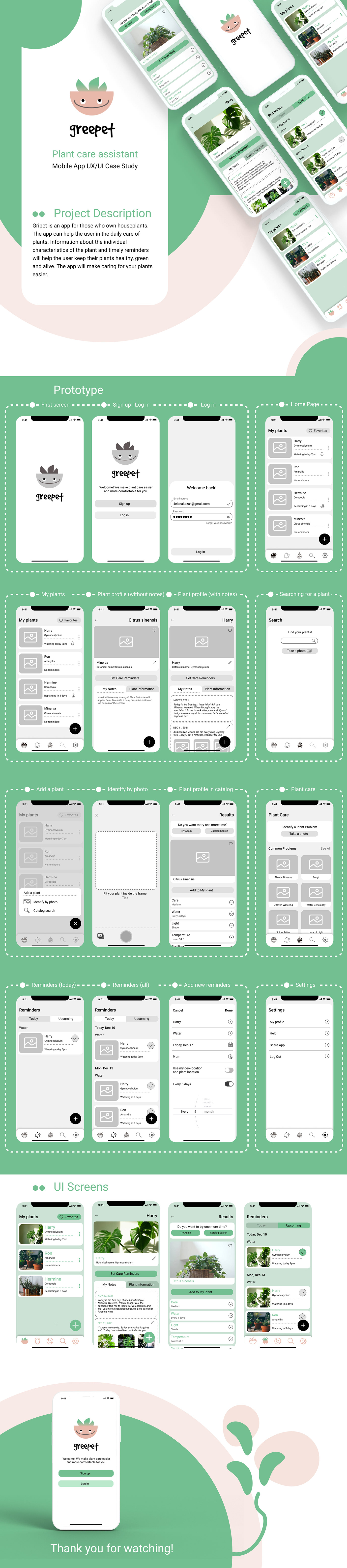 Case Study Mobile app user interface UX design ux/ui