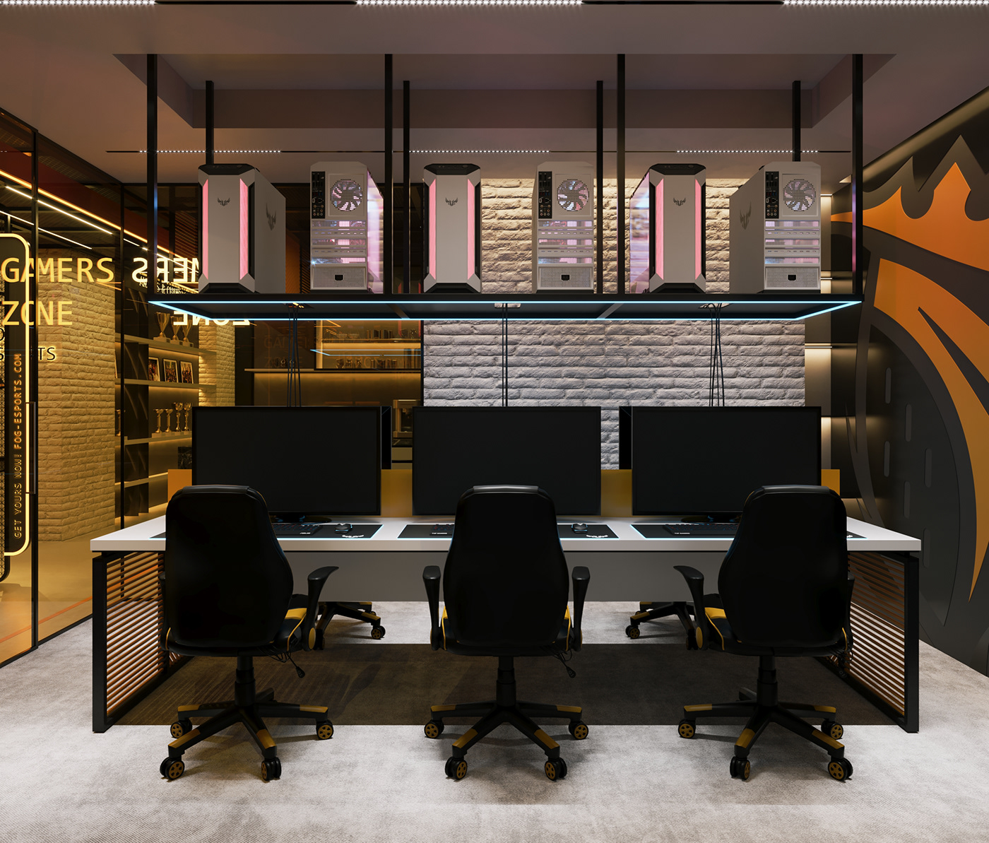 Sponsorship company Office Office Design interior design  modern modern office industrial Head office