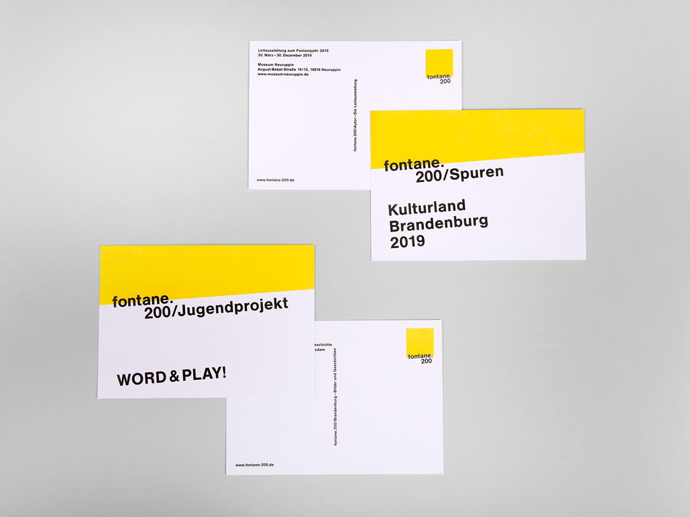 Brandenburg broschure Exhibition  Exhibition Design  Fontane graphic design  poster Typographie yellow