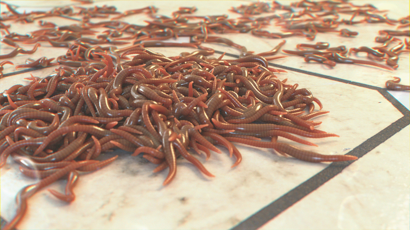 worms houdini 3D Render Lookdev CGI