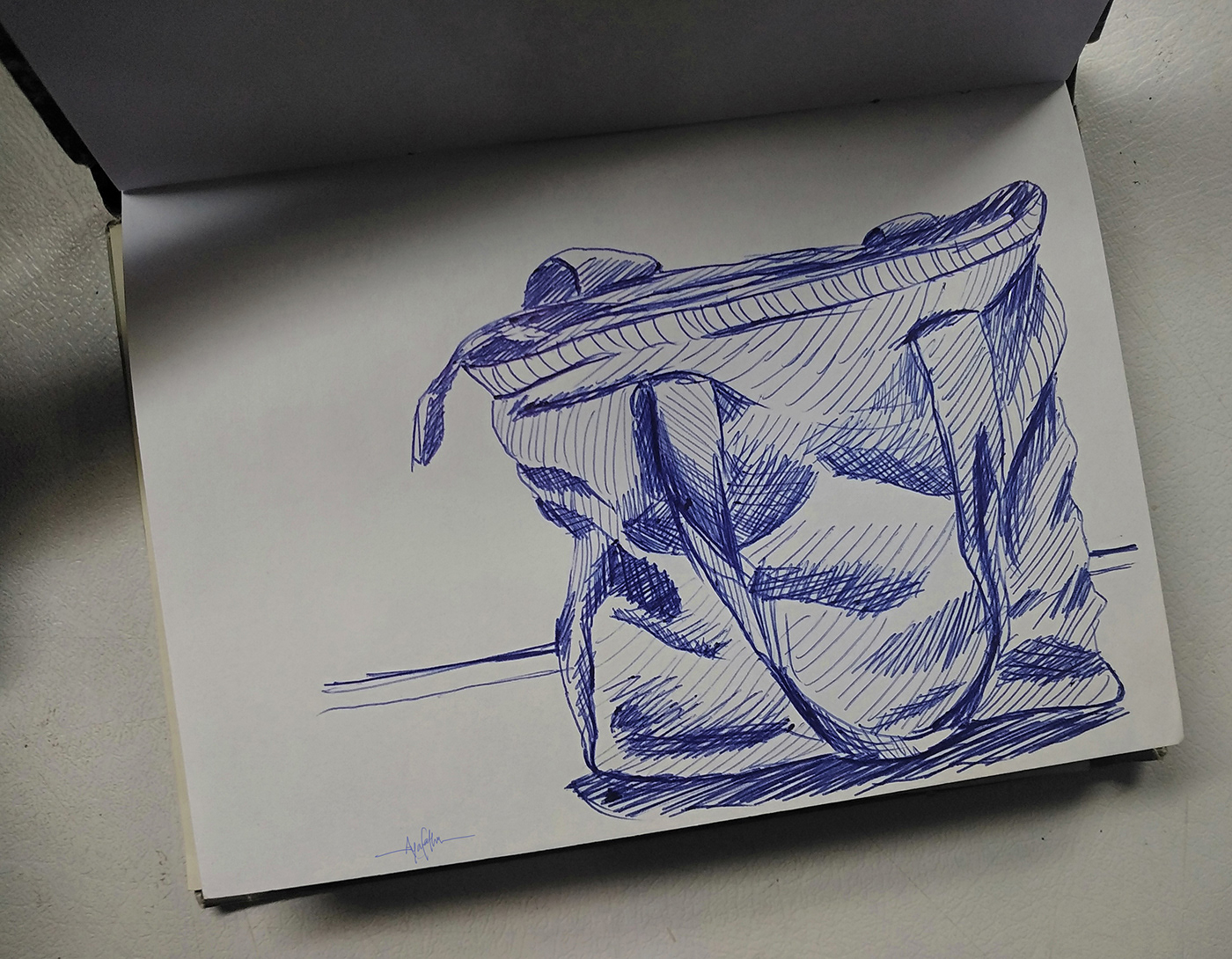 art artist arts bag bluepen Drawing  hatching paper pen sketch