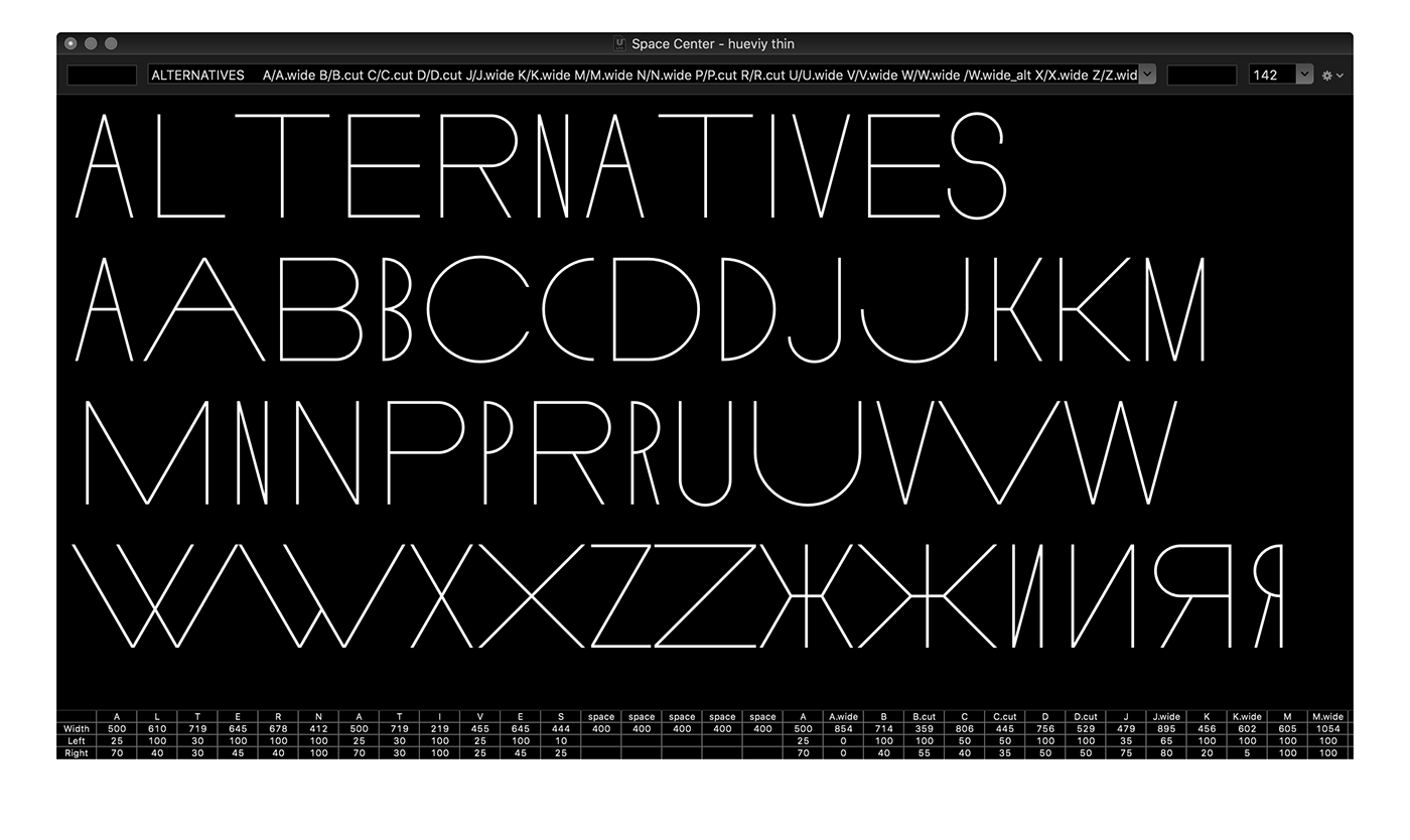 type Typeface lettering letters Robofont  
