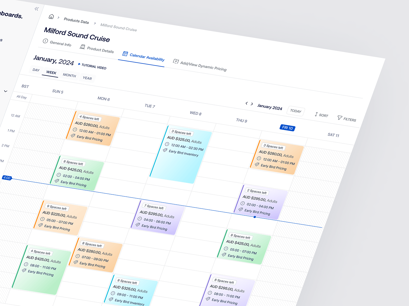 Calender Clean UI dynamic pricing ui ux webapp product design  E COMMERCE SAAS product details Weekly