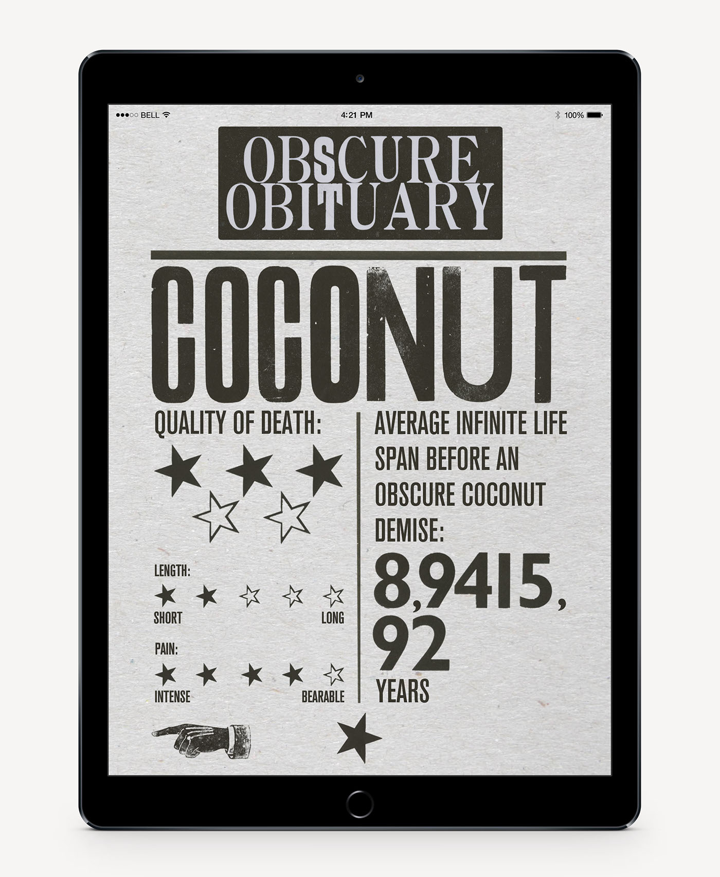 letterpress graphic design  app design typography   newspaper obituary print