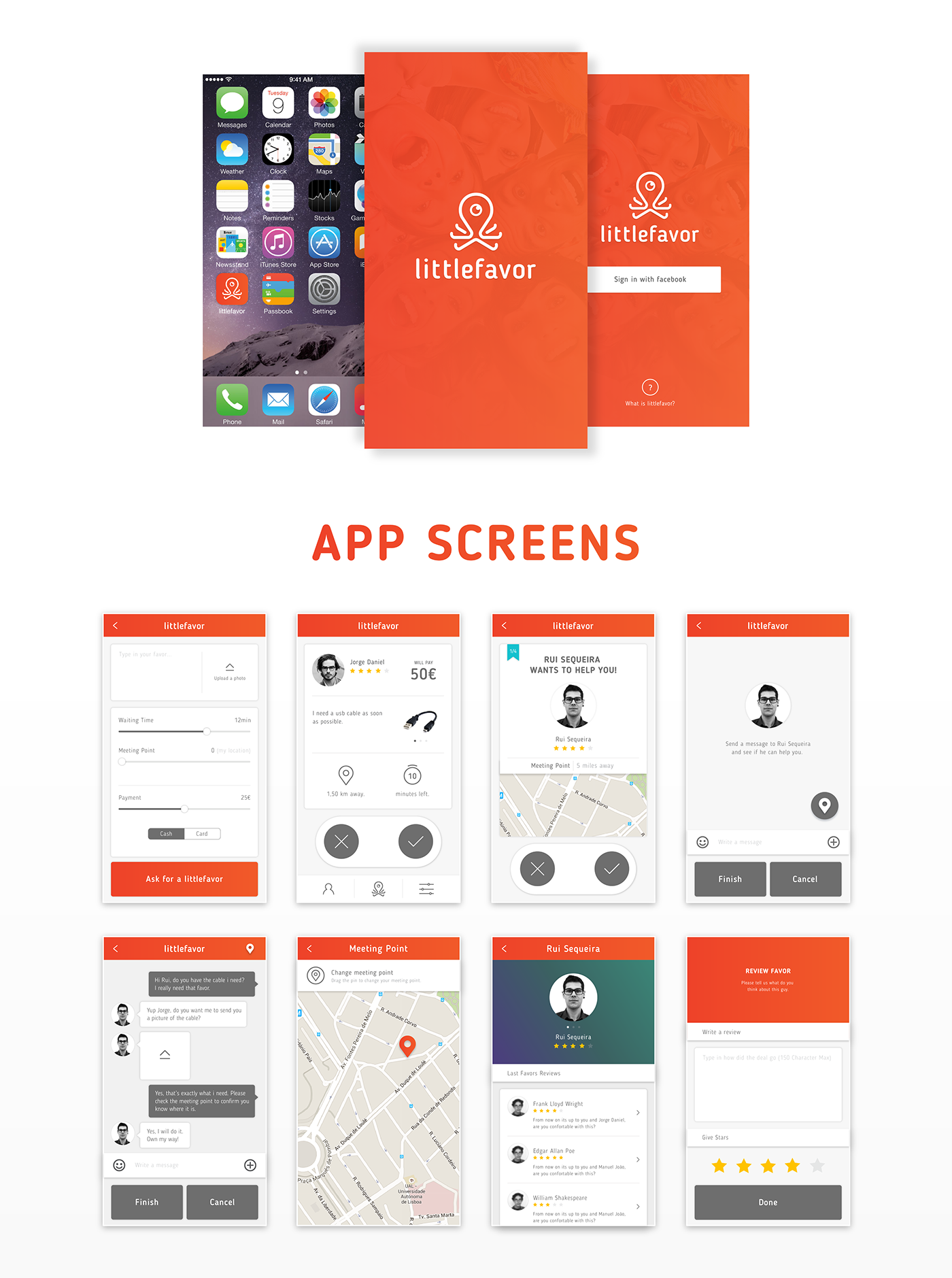 app little favor favor mobile UX design inVISION