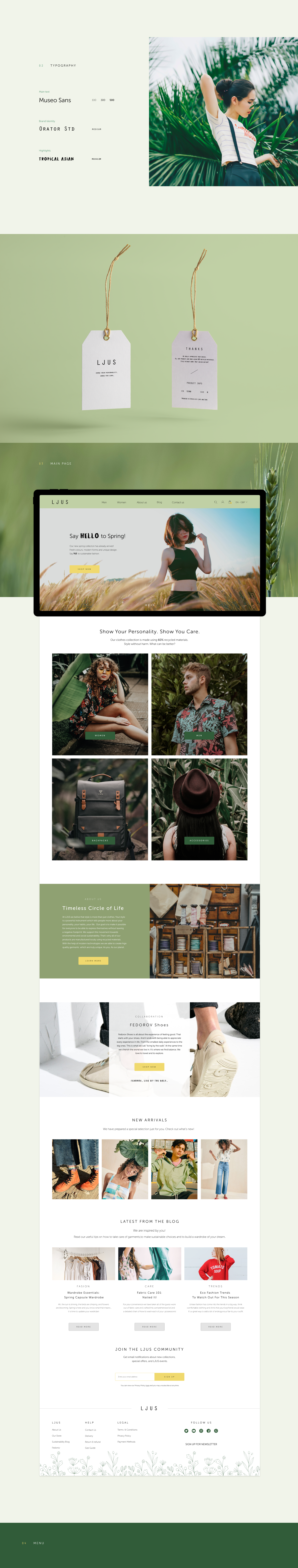clothes ux UI Fashion  Sustainable Website brand Nature Clothing