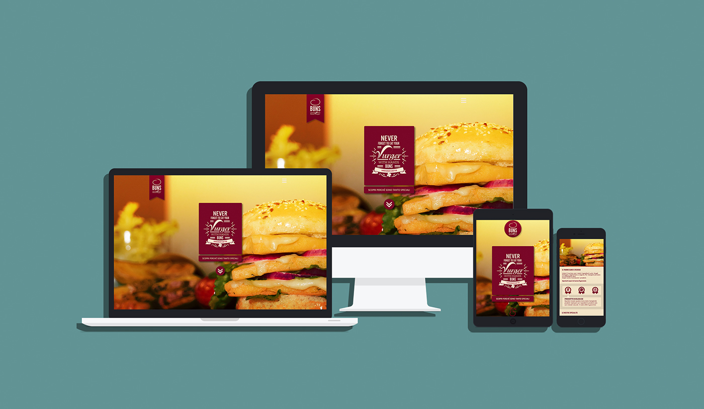 buns Vegetarian vegan restoraunt bar hamburger Web Deign social media manager Corporate Identity marchio brand logo