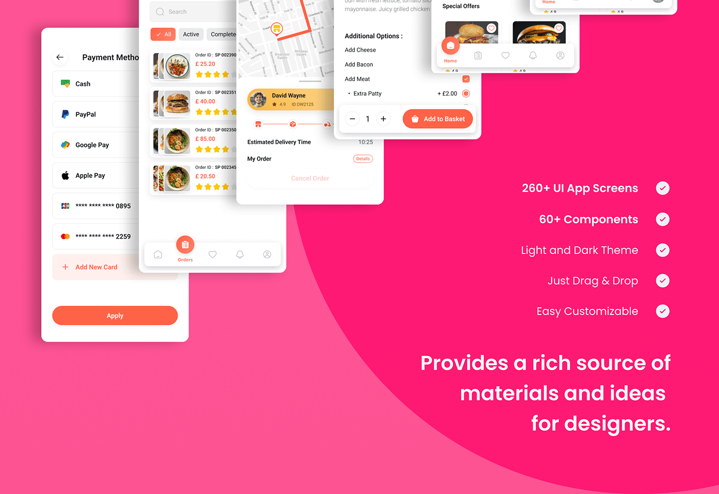 Mobile app design for efficient food delivery services
Elegant and intuitive UI for a food delivery 