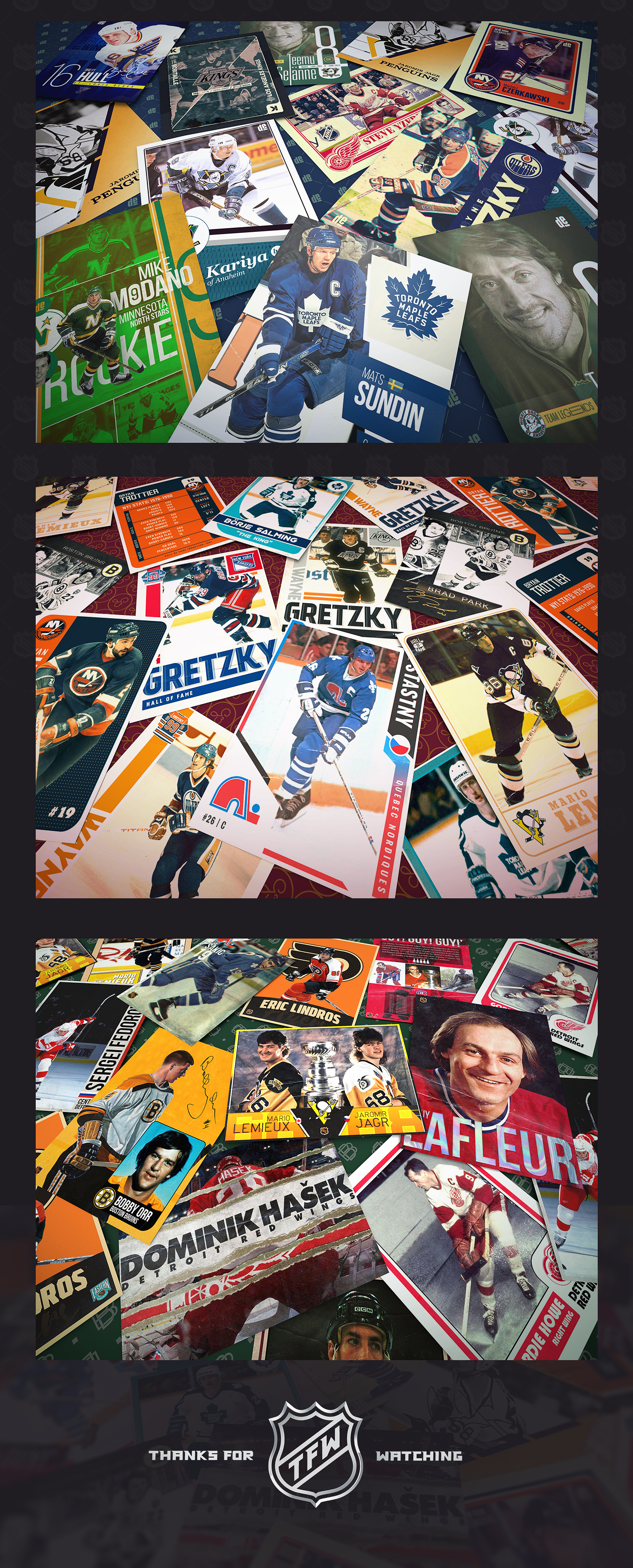 NHL Player cards hockey cards card player vintage sports legend set