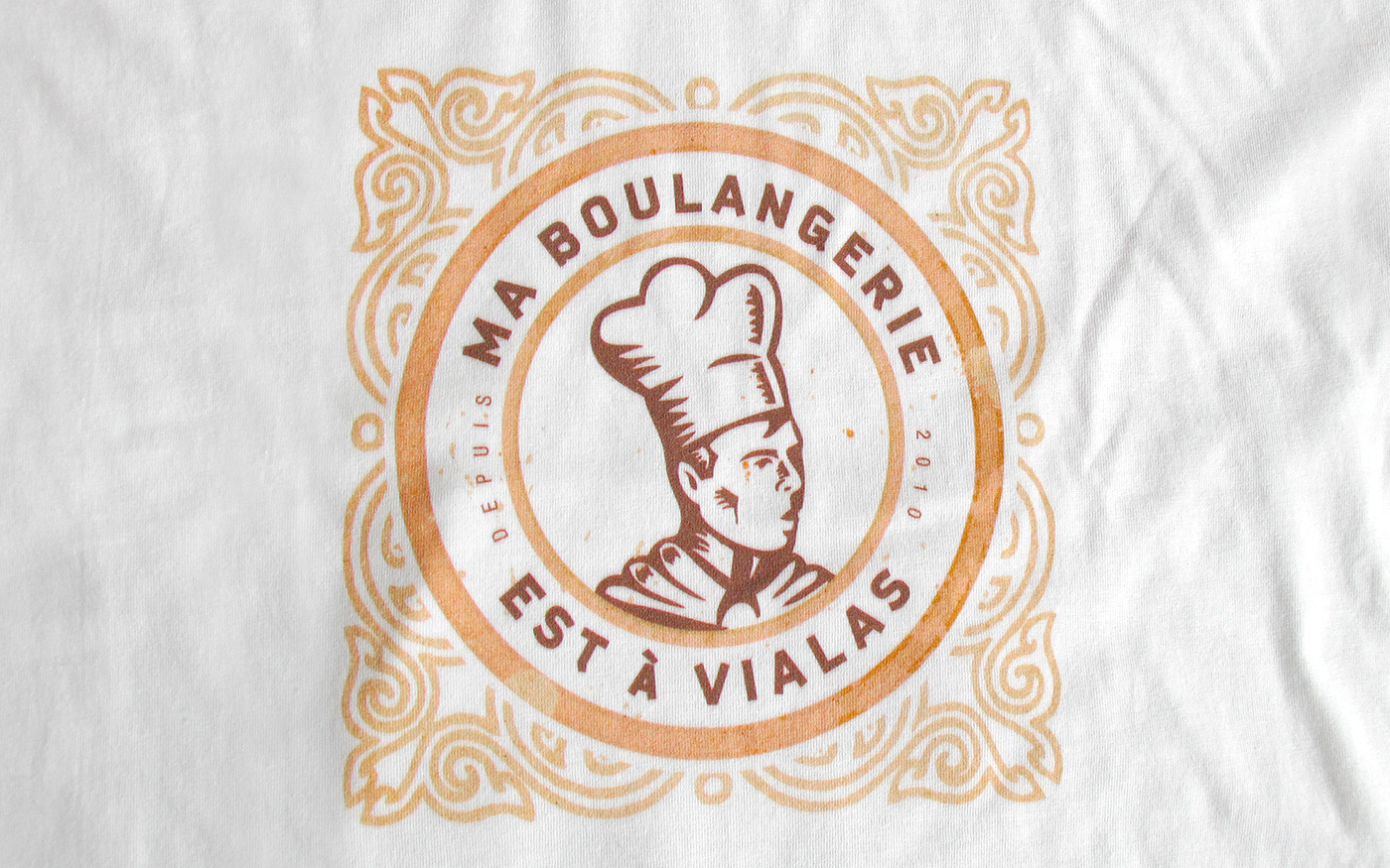 bakery poster t-shirt apron logo map