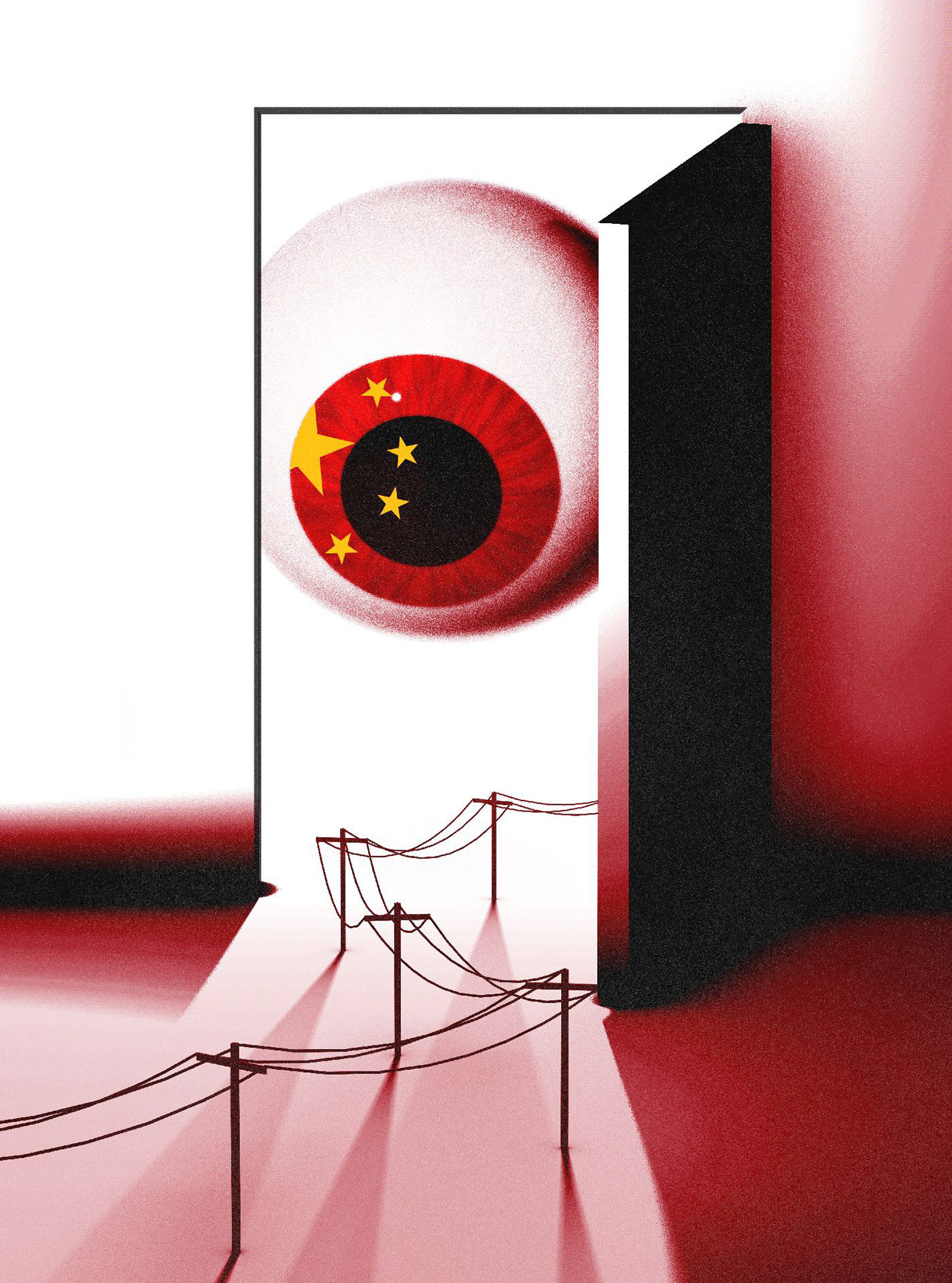 editorial ILLUSTRATION  tom straw Illustrator artwork huawei spying cinema4d china art