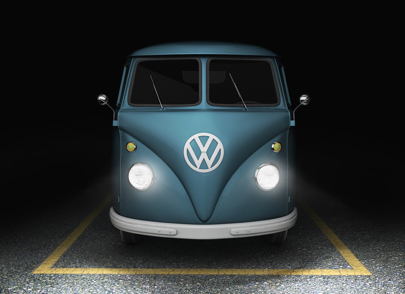 volkswagen 3D modeling lighting car digital design transporter arte digital modelado Iluminación Maya