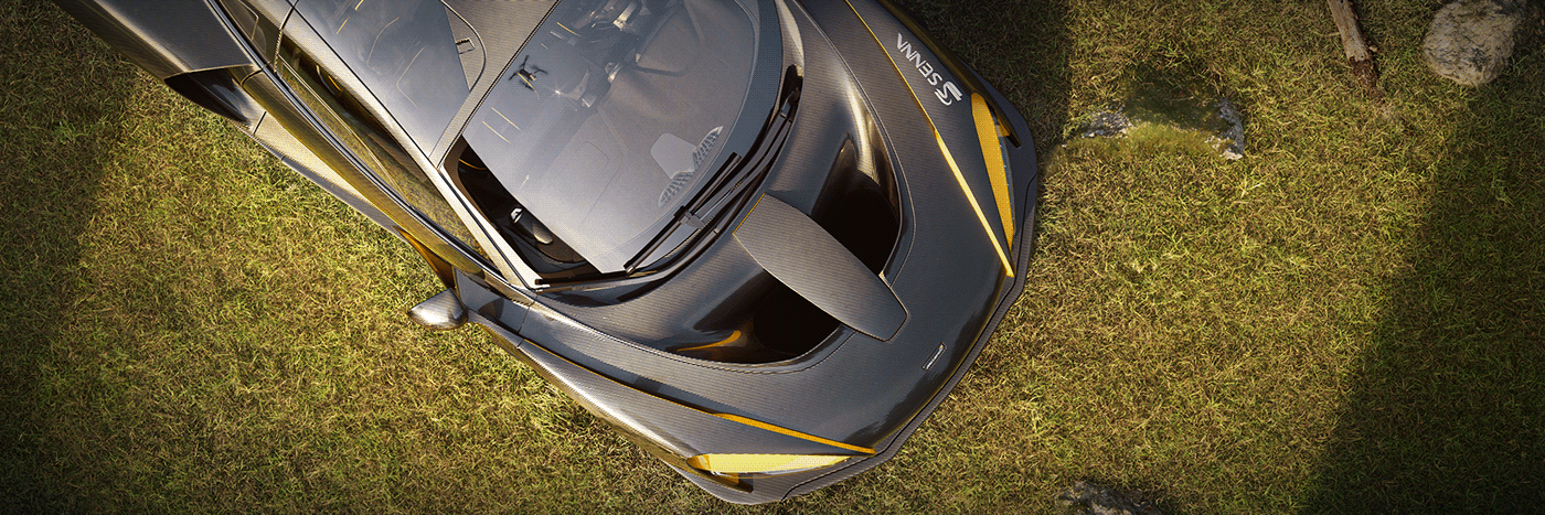 3D illustration 3d render automotive   car CG nature Daniel Vesterbaek McLaren Senna Nature redshift supercar