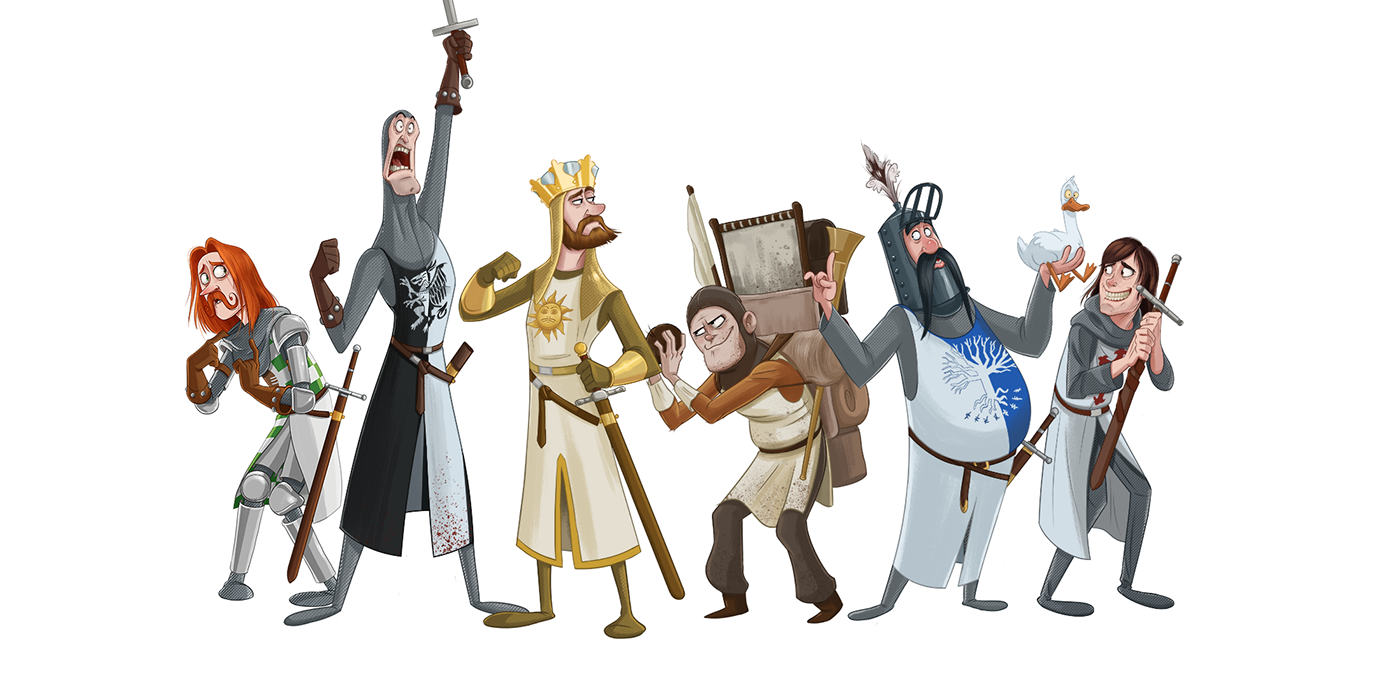 monty python characters knights warriors king round table