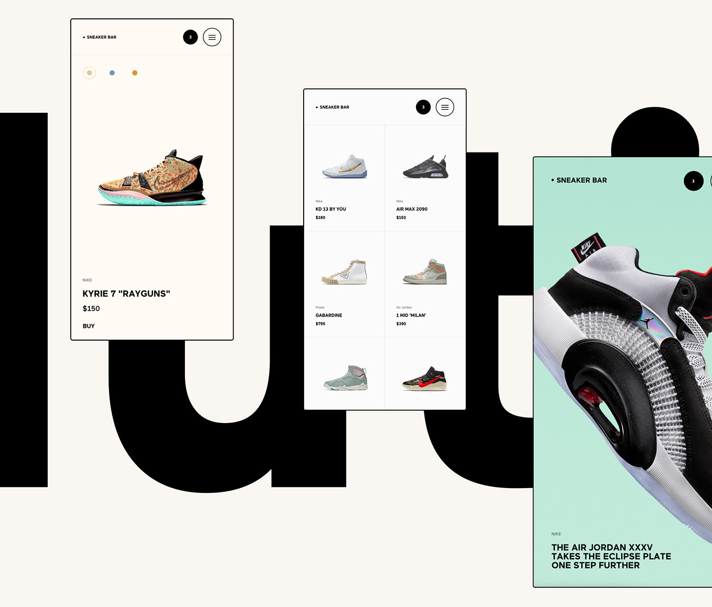 Ecommerce minimal sneakers UI/UX 3D Modelling ecommerce website eCommerce website design Online shop online store sneakerhead