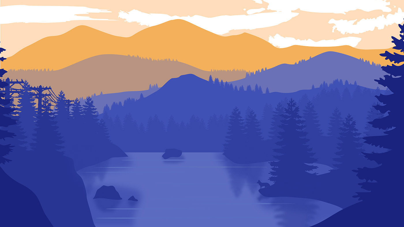 Illustrator Landscape flat flatdesign design