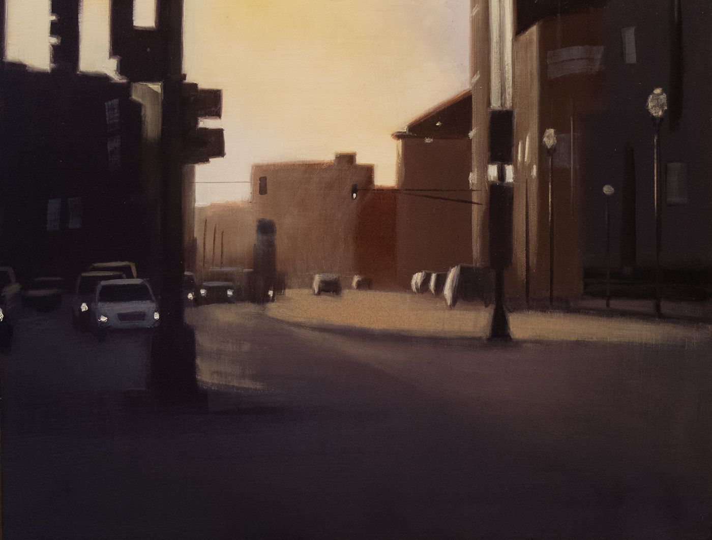 representational realist Realism art oil Urban Street city night