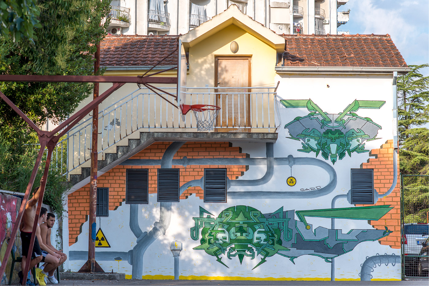 3D illustration biohazard bugs Graffiti green Insects radioactive streetart wall yellow