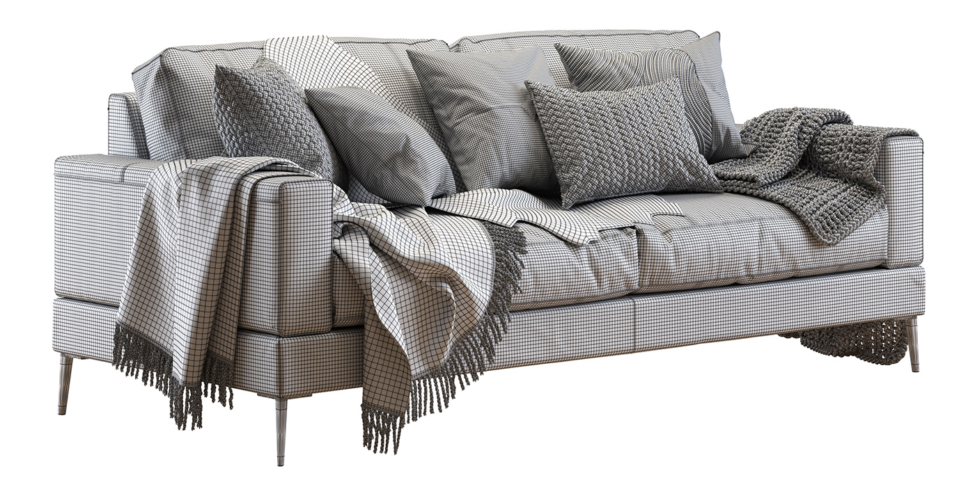 3D model 3d modeling decor furniture interior design  livingroom modeling Scandinavian Scandinavian design sofa