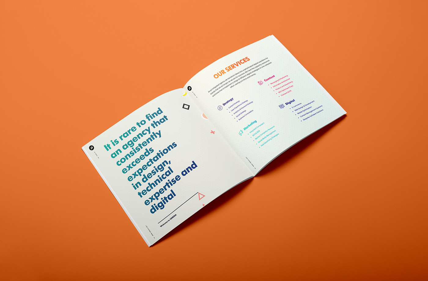 brochure agency print design  brand branding  portfolio square brochure