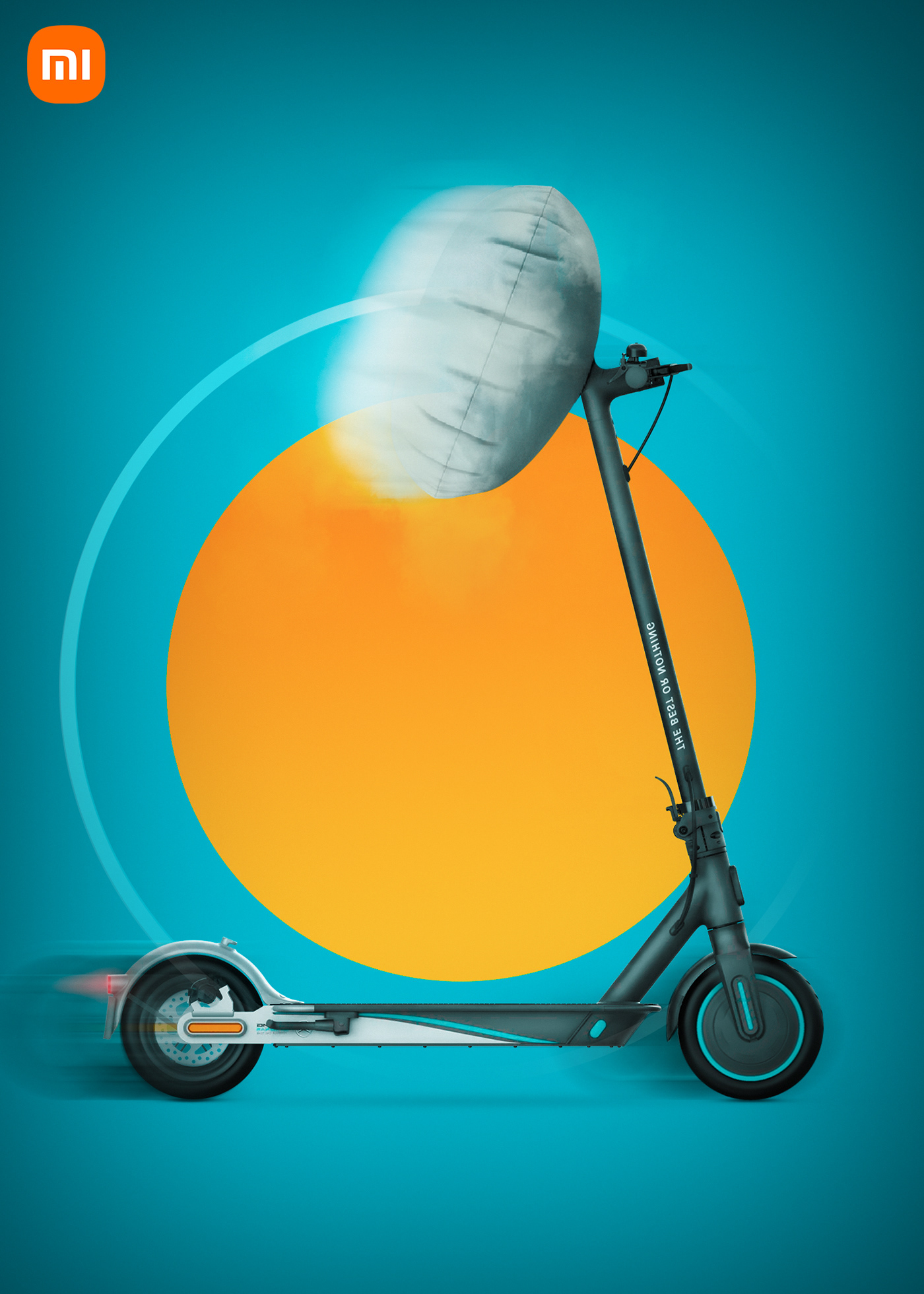 ads Advertising  Airbag blue exaggerated graphic design  poster safety Scooter xiaomi