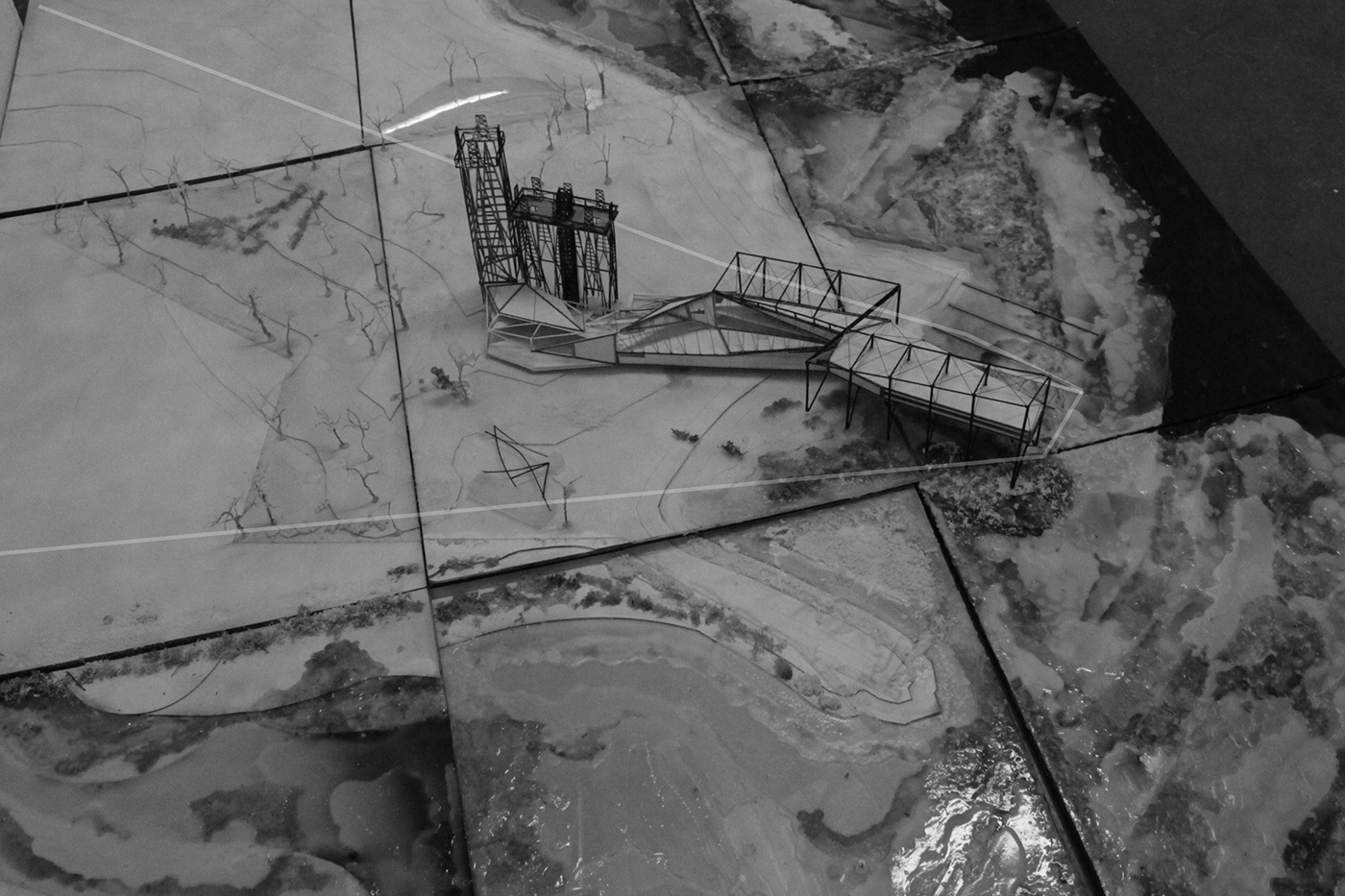 design Design Development Proposal detailing diploma environment final model frame Landscape metal model panels poole Poole Harbour Project