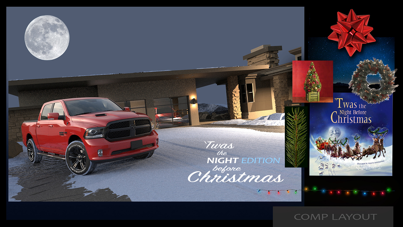 CGI ram pick up truck NIGHT EDITION Christmas