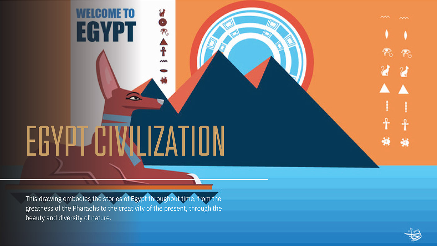 ILLUSTRATION  Digital Art  artwork adobe illustrator egypt Advertising  visual identity Civilization art folcore