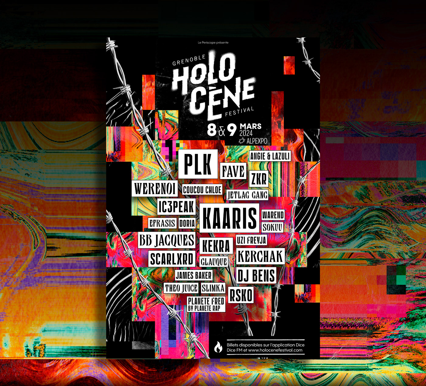 design graphique Design Graphic visual identity affiche festival music poster Glitch abstract Digital Art  colorful