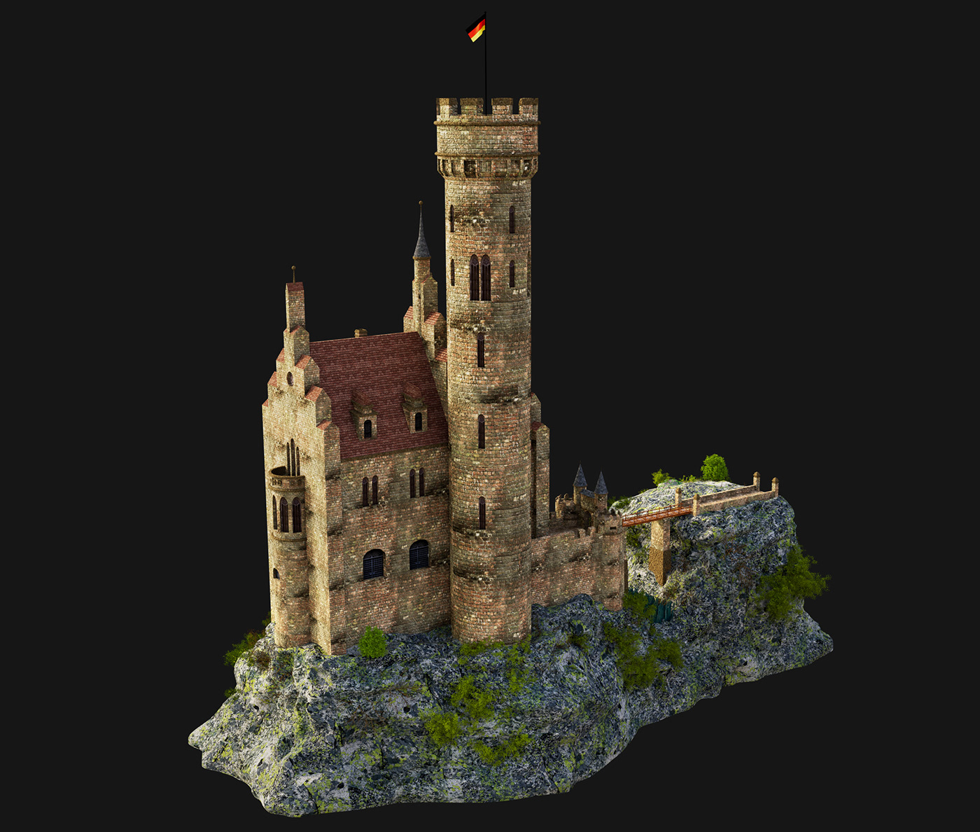 lichtenstein german germany Castle 3D Render visualization architecture 3ds max concept art