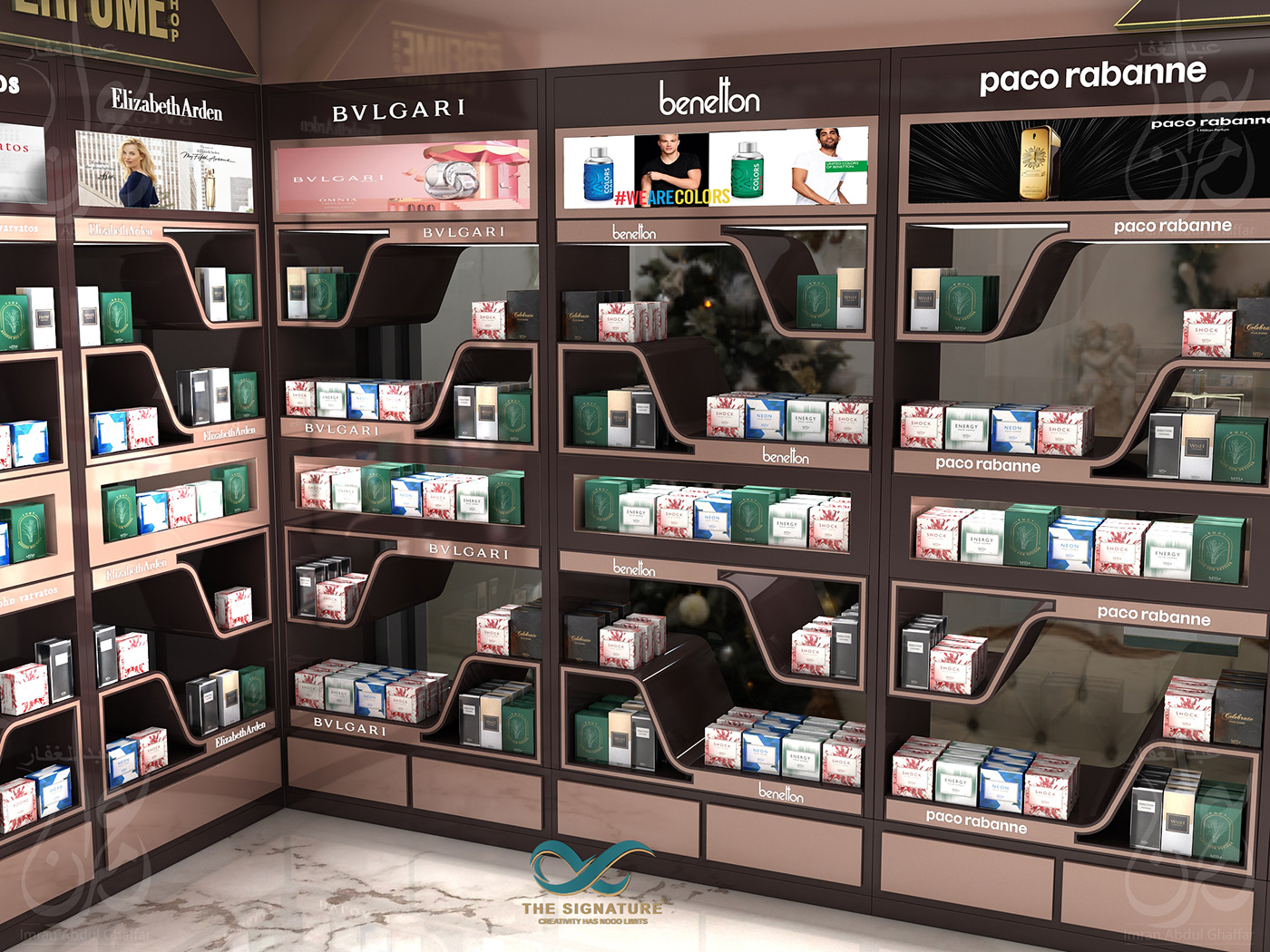 perfume display shelf design interior design  shop fragrances display mallshop OUTLETDESIGN Shelves design