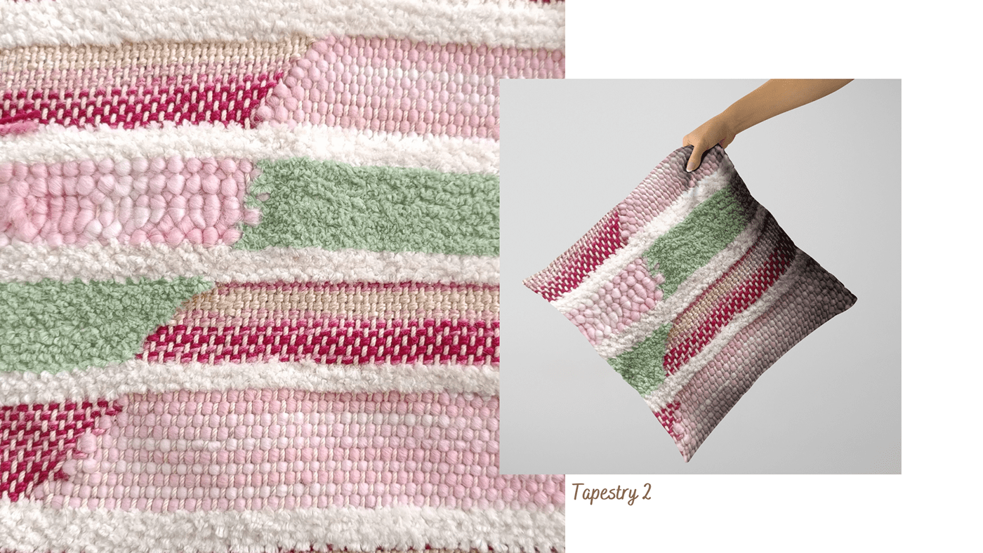 Cushion Covers dahlia floral Handweaving pink TAPESTRY WEAVING textile textile design  Weave Design woven textiles