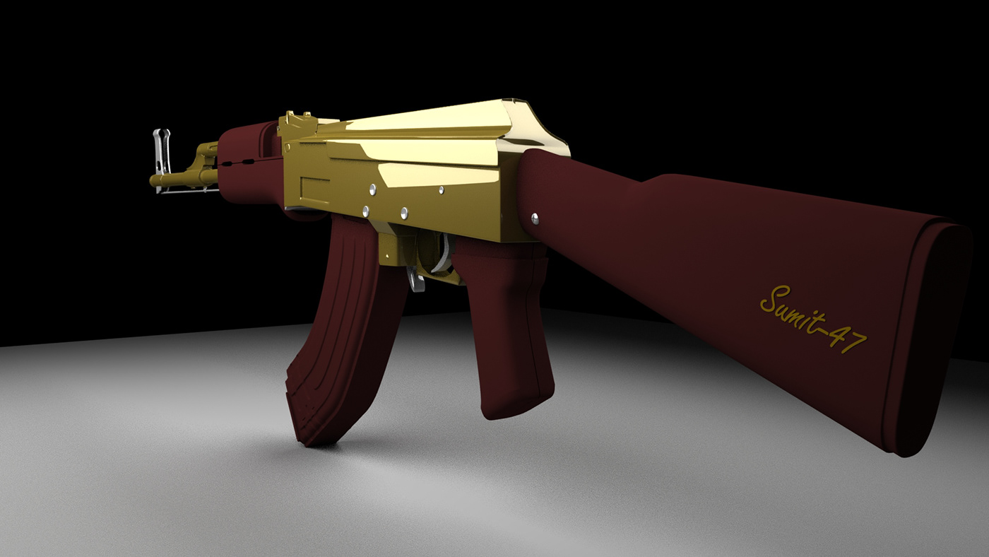 3D Maya 3D autodesk maya Gun rifle guns rifles ak47 ak47. gun