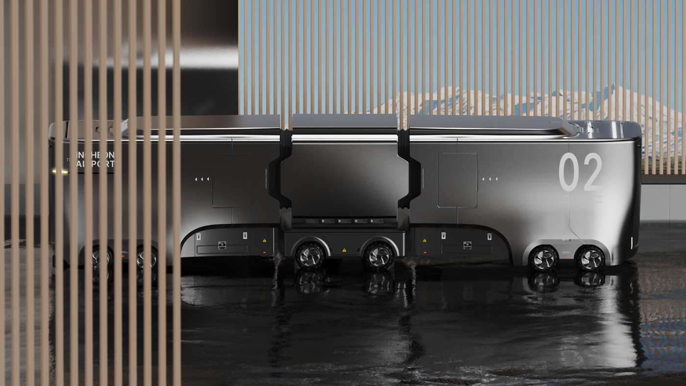 airport Autonomous Electric Car Hydrogen industrial design  mobility Outdoor Truck Vehicle visualization