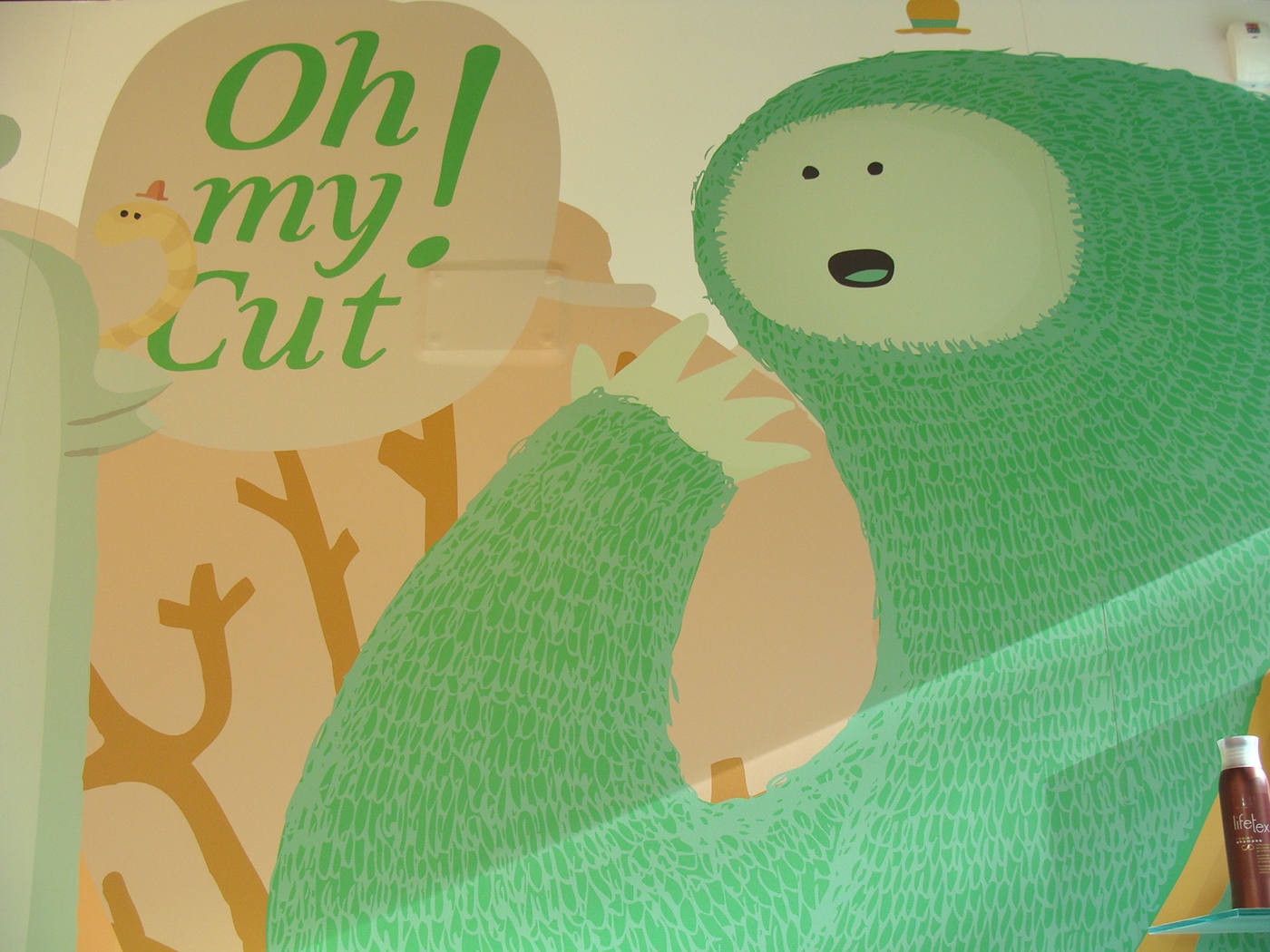 Oh my cut! Ohmycut pattern monsters forest haircut Wallpaper design vinil wall magician hairdresser's shop shop madrid