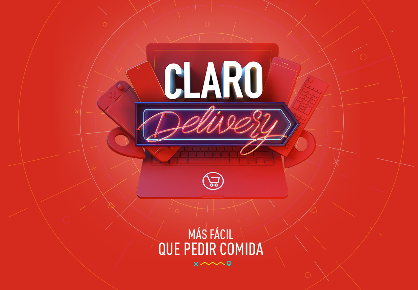 claro delivery Laptop phone red switch
