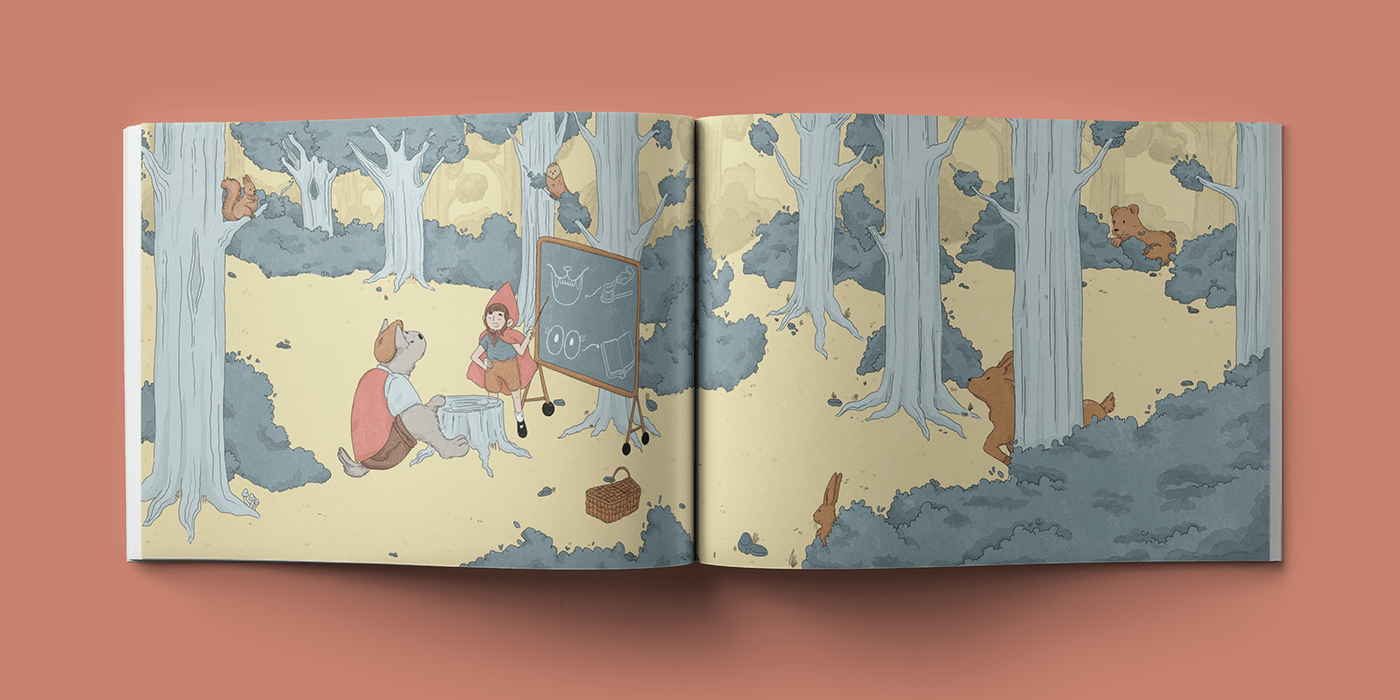 ILLUSTRATION  Digital Art  digital watercolor kids illustration kidlit children's book Little Red Riding Hood children illustration fairytale book