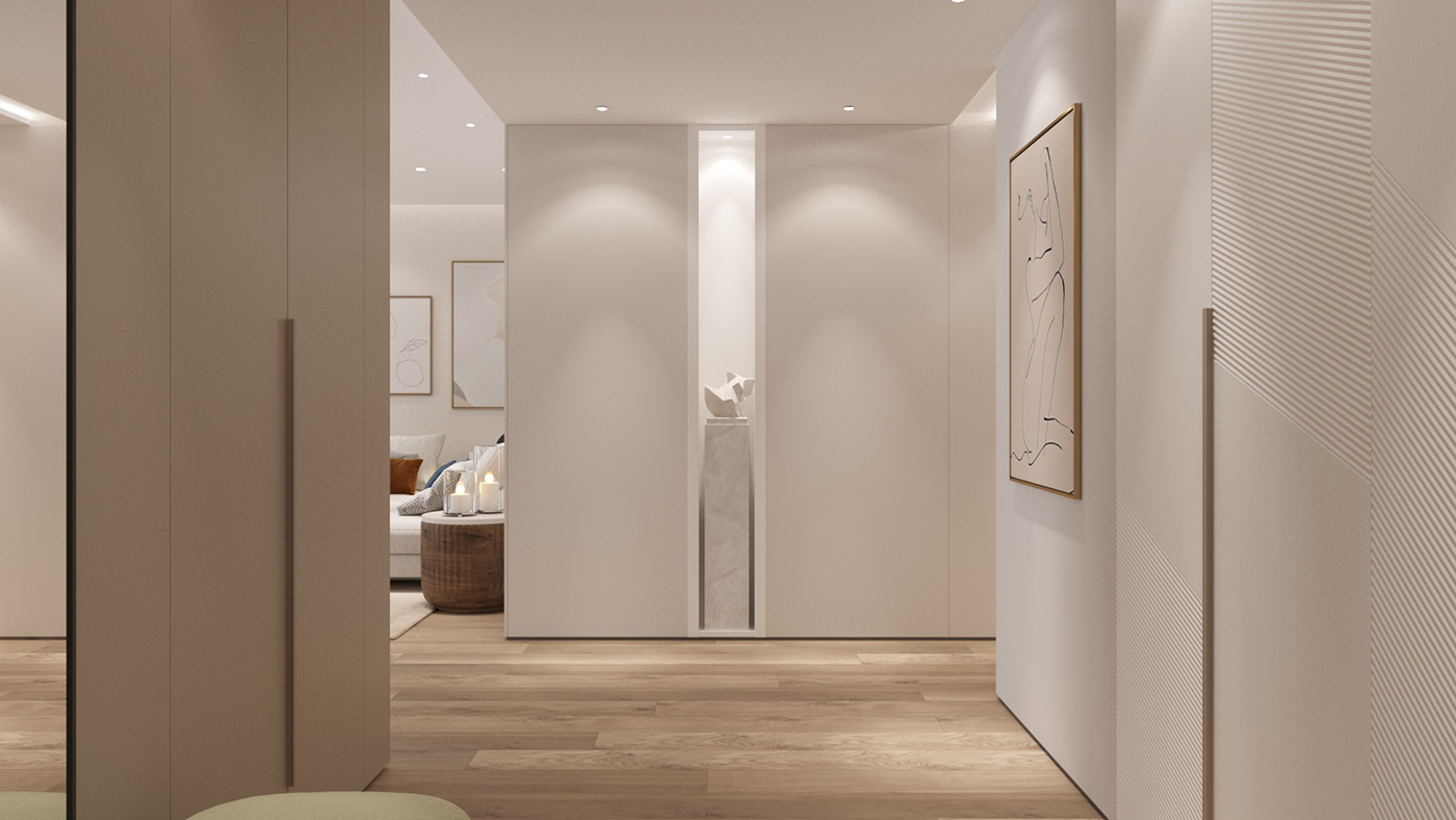 3D designer flat design interior design  Modern Design Render residential visualization