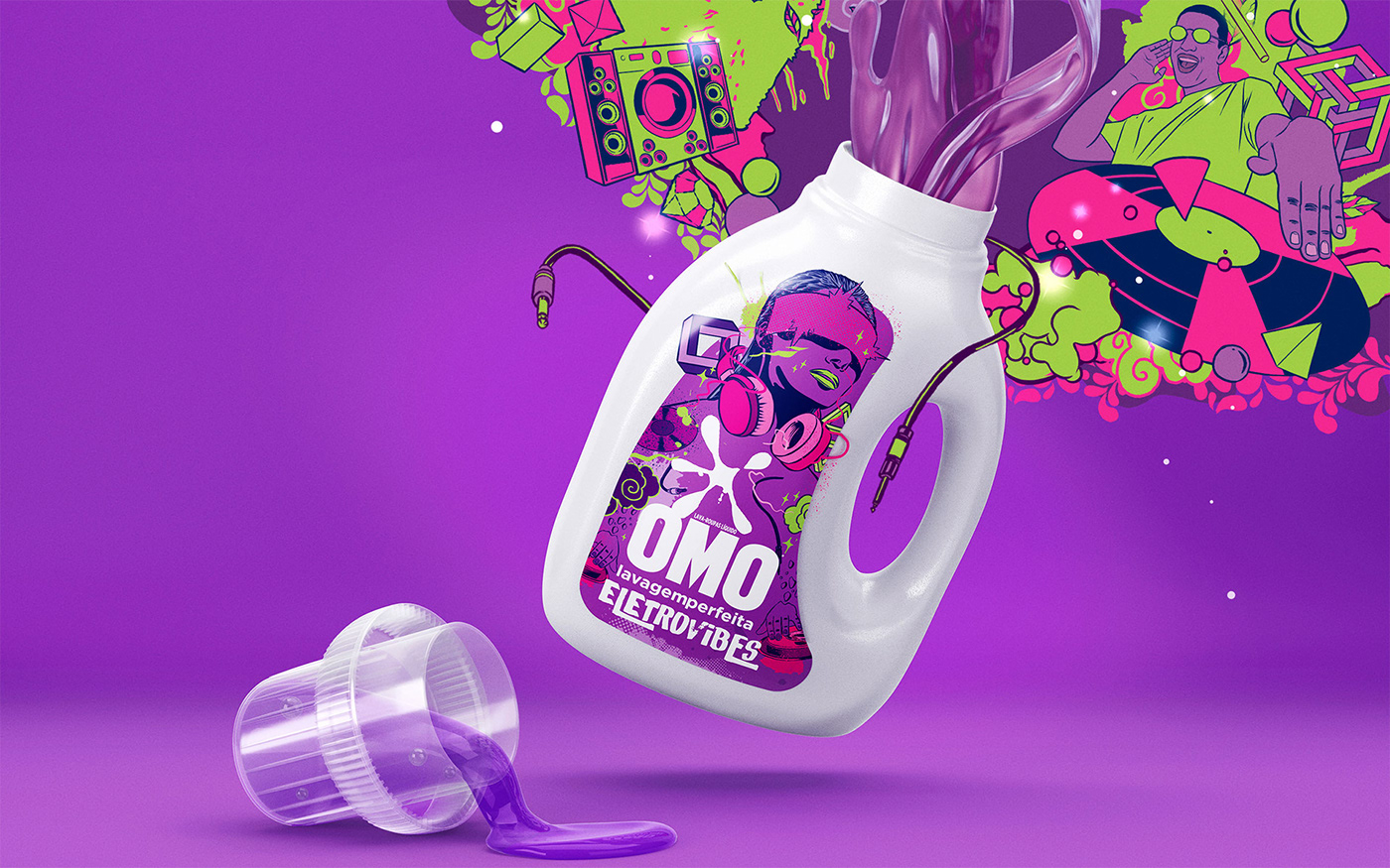 design Packaging product design  Mockup omo Unilever spotify music ILLUSTRATION 