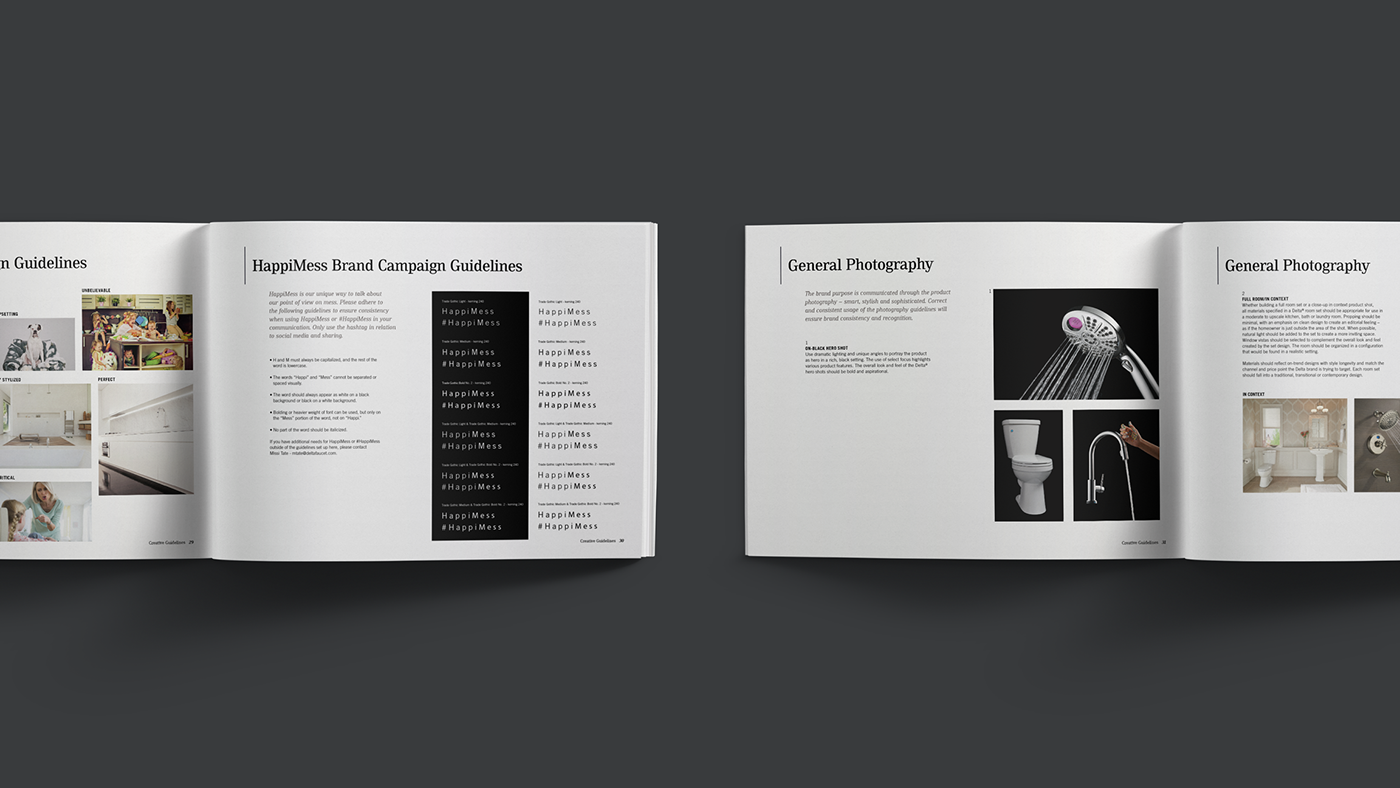 brand guidelines Style Guide Delta identity brochure print graphic design  Layout book