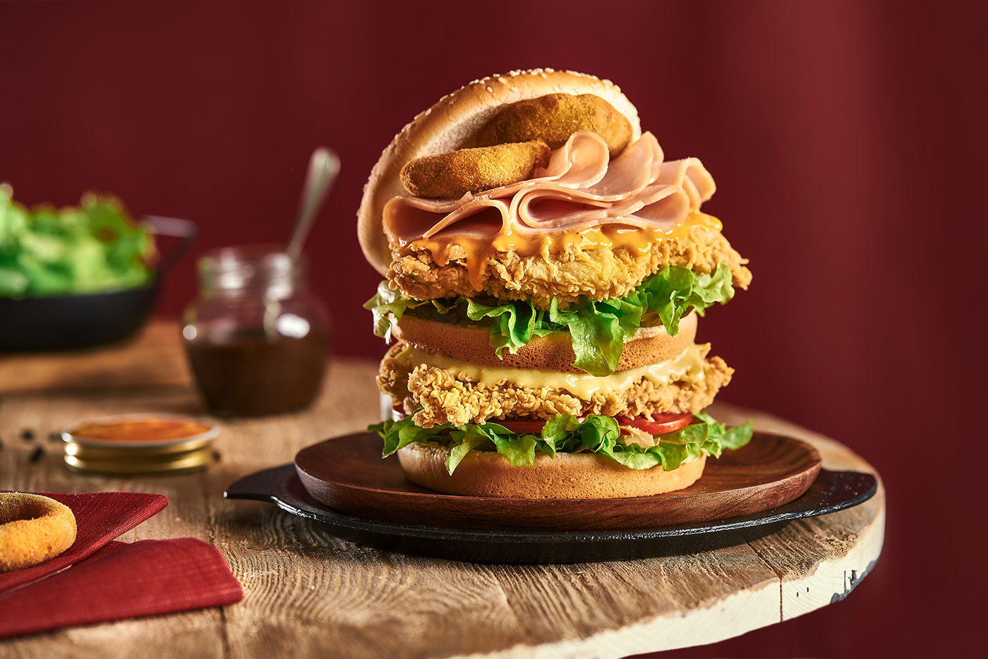 Food  Photography  foodphotography burger friedchicken chicken fried sandwich ADV foodstyling
