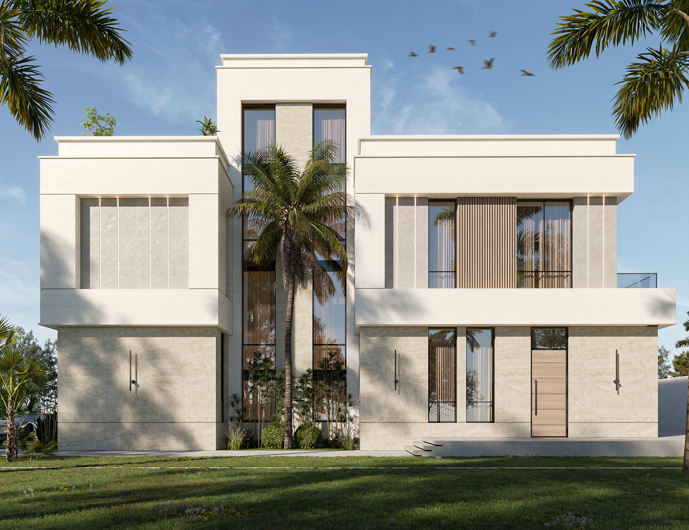 building architecture Render visualization modern exterior Villa house design facade