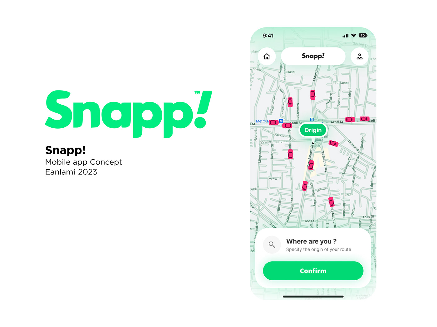 snapp app UI/UX Mobile app Travel green taxi taxi app mobile