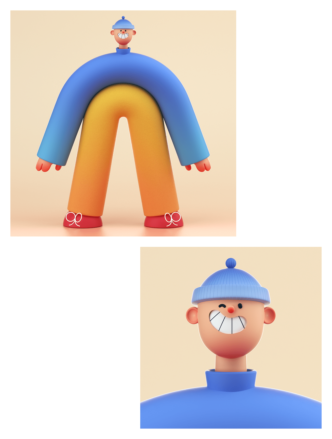 3D buck c4d characters design ILLUSTRATION  minimal MoGraph octane Playful