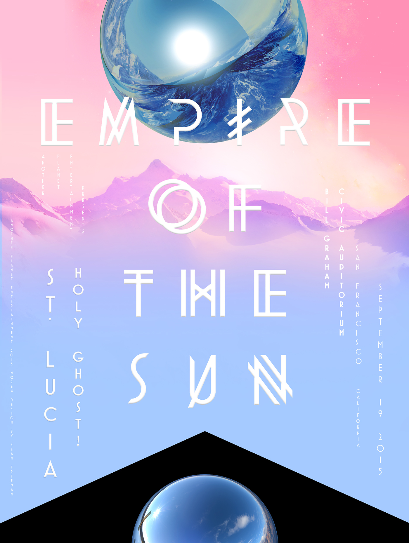 poster music band Landscape creative lettering mix-media mystical symbols dreamy