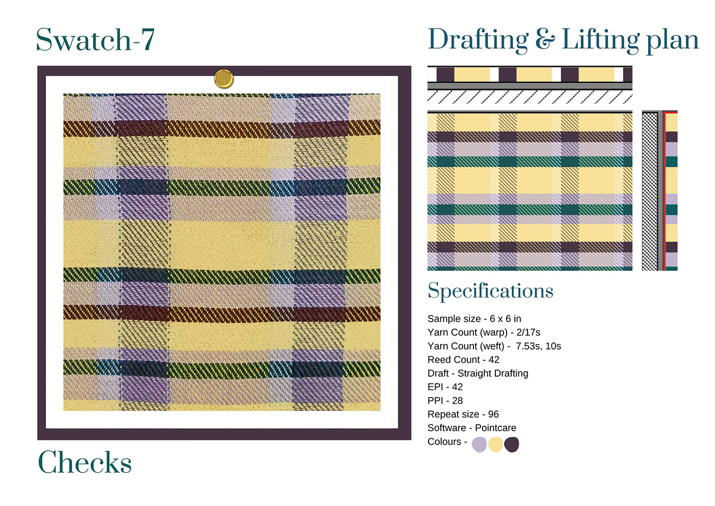 weaving Weave Design CAD Design textile textile design  colour and weave loom weaving design cad Checks and Stripes