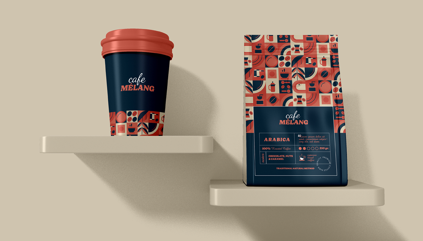 Cafebrand Packaging brand identity Logo Design Wordmark Logo geometric pattern visual identity coffeebrand coffee logo cafe