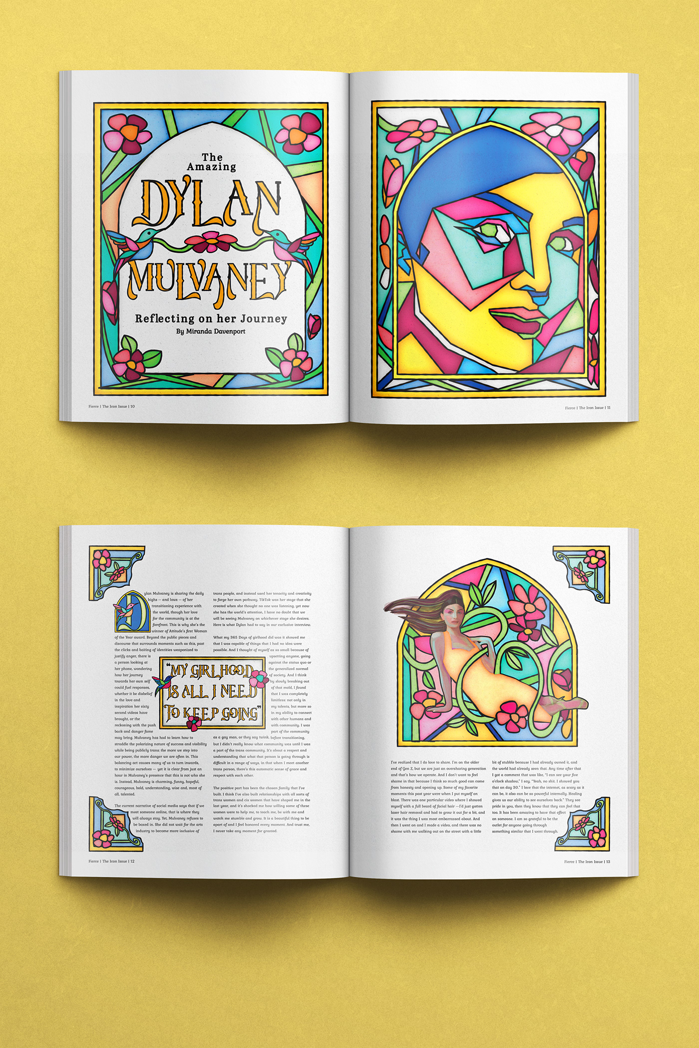 Magazine design InDesign editorial typography   SPD spd competition magazine queer art stained glass SPD spread